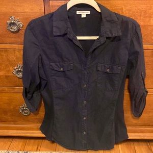 James Perse Standard Navy Blue Blouse